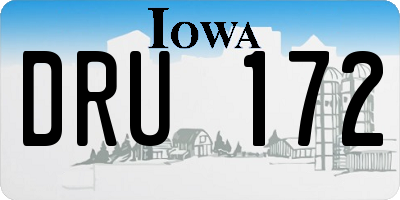 IA license plate DRU172
