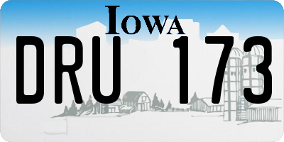 IA license plate DRU173