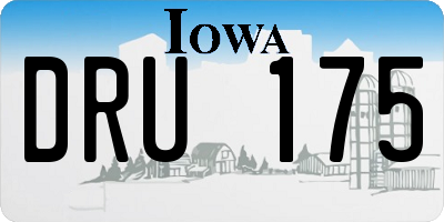 IA license plate DRU175
