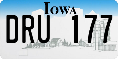 IA license plate DRU177