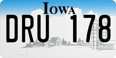IA license plate DRU178