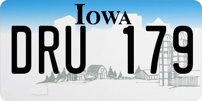 IA license plate DRU179