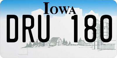 IA license plate DRU180