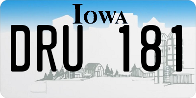 IA license plate DRU181