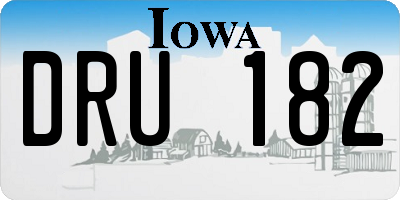 IA license plate DRU182