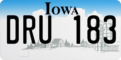 IA license plate DRU183
