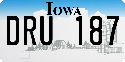 IA license plate DRU187