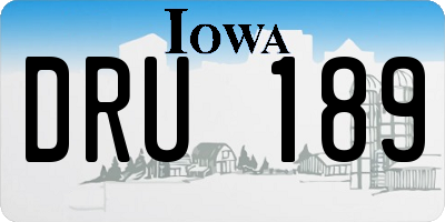 IA license plate DRU189