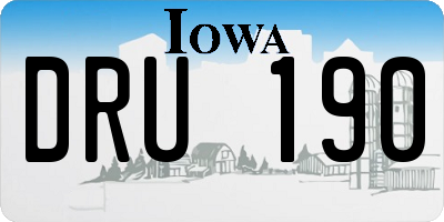 IA license plate DRU190