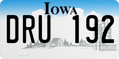 IA license plate DRU192