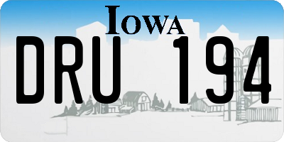 IA license plate DRU194