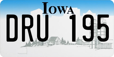 IA license plate DRU195