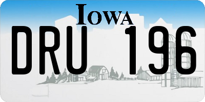 IA license plate DRU196