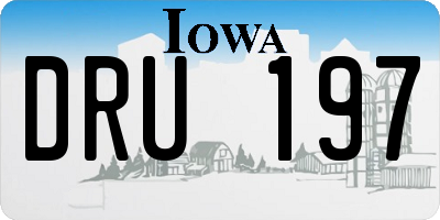 IA license plate DRU197