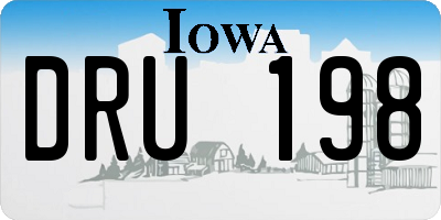 IA license plate DRU198