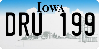 IA license plate DRU199