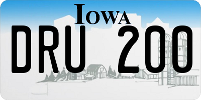 IA license plate DRU200
