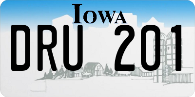IA license plate DRU201