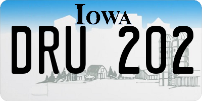 IA license plate DRU202