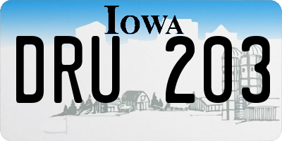 IA license plate DRU203