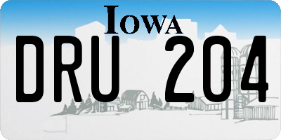 IA license plate DRU204