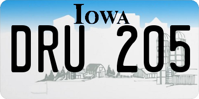 IA license plate DRU205