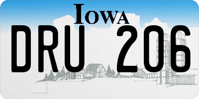IA license plate DRU206