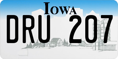 IA license plate DRU207