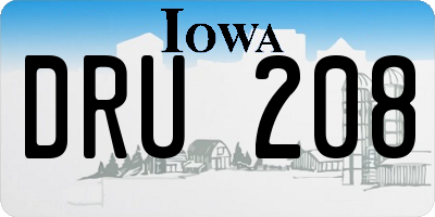 IA license plate DRU208