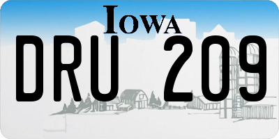 IA license plate DRU209