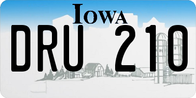 IA license plate DRU210