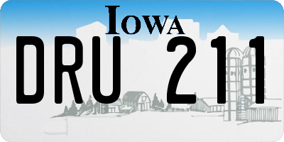 IA license plate DRU211