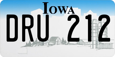 IA license plate DRU212