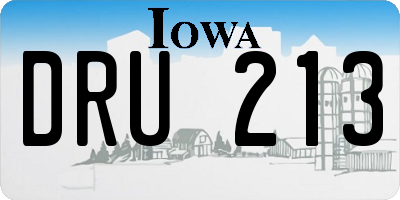 IA license plate DRU213