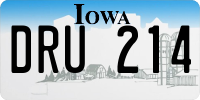 IA license plate DRU214