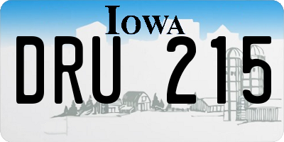 IA license plate DRU215