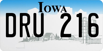 IA license plate DRU216