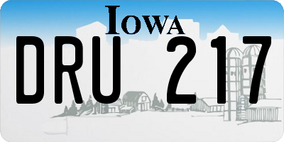 IA license plate DRU217