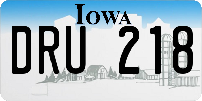 IA license plate DRU218