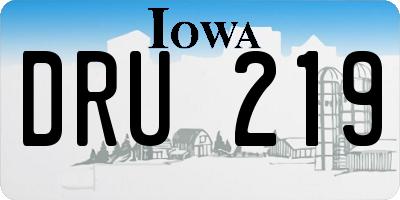 IA license plate DRU219