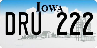 IA license plate DRU222