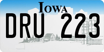 IA license plate DRU223