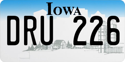 IA license plate DRU226