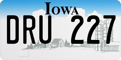 IA license plate DRU227
