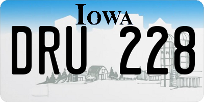 IA license plate DRU228