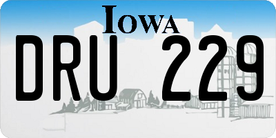 IA license plate DRU229