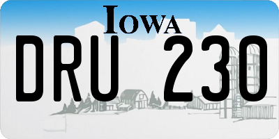 IA license plate DRU230