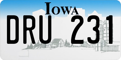 IA license plate DRU231