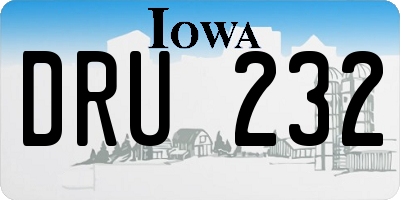 IA license plate DRU232