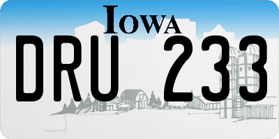 IA license plate DRU233